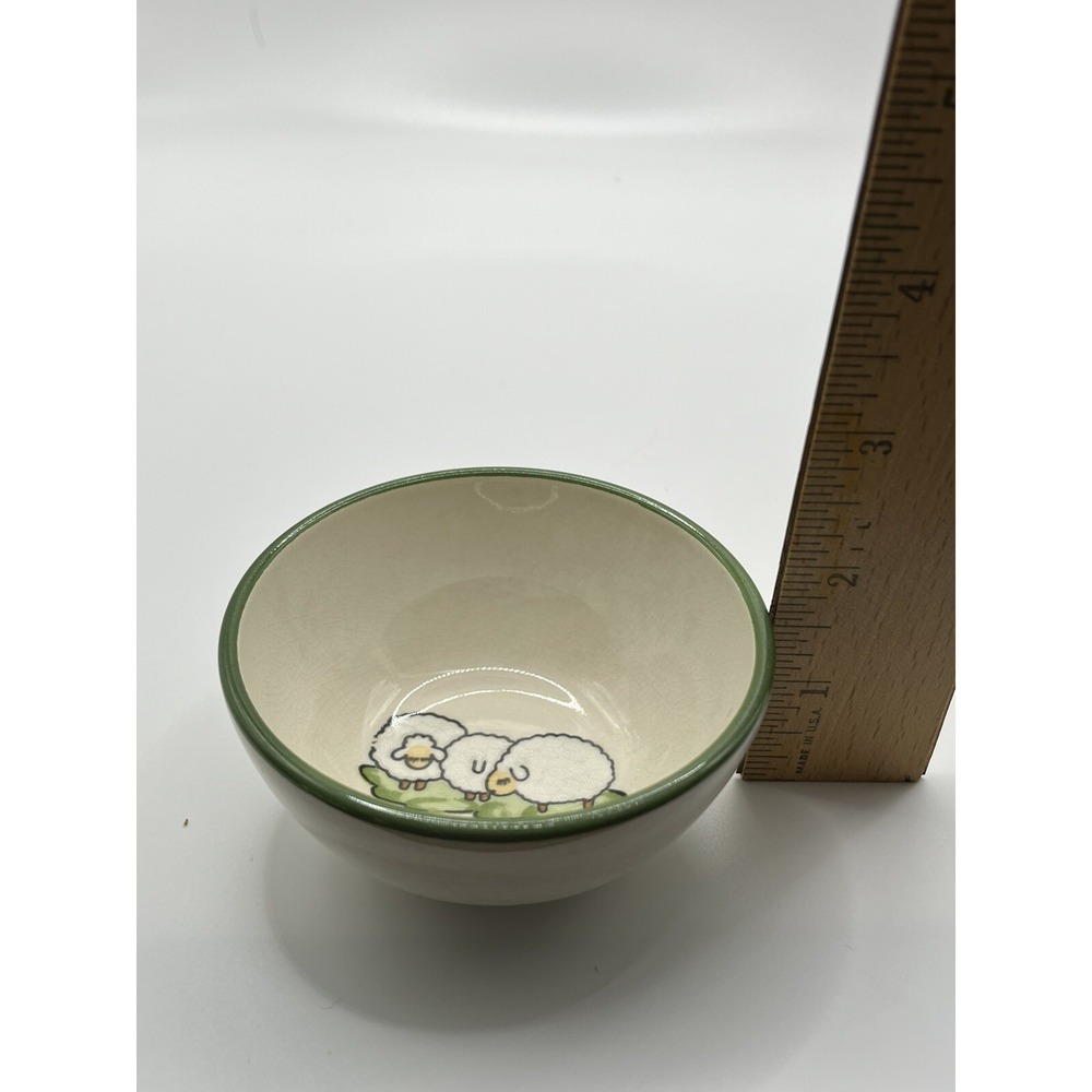 Vintage Zeller Keramik Custard Bowl Shepherd And Sheep Collection - Picture 5 of 5